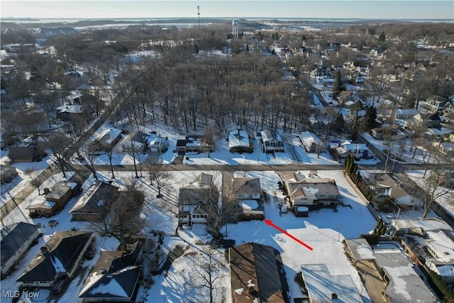 view of snowy aerial view