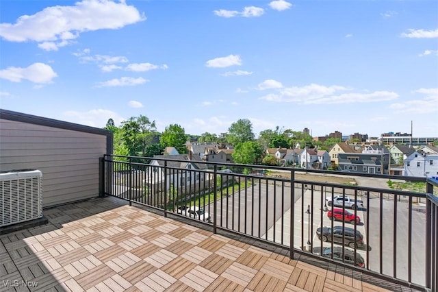 balcony with cooling unit