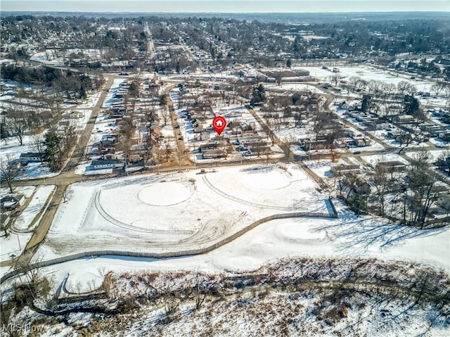 view of snowy aerial view