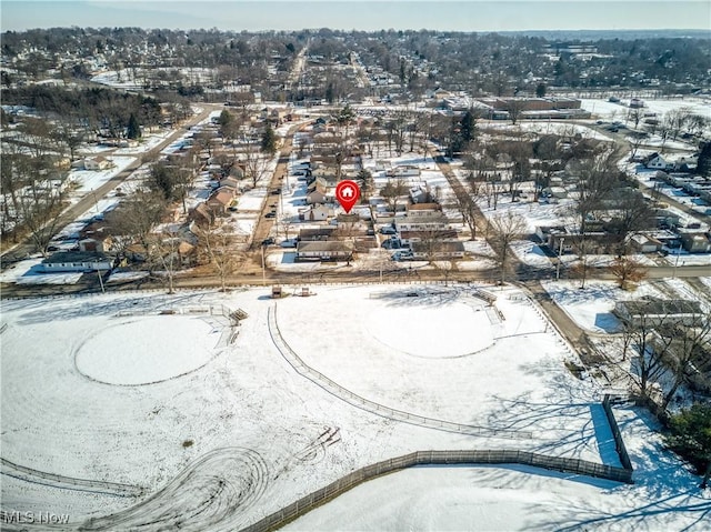 view of snowy aerial view