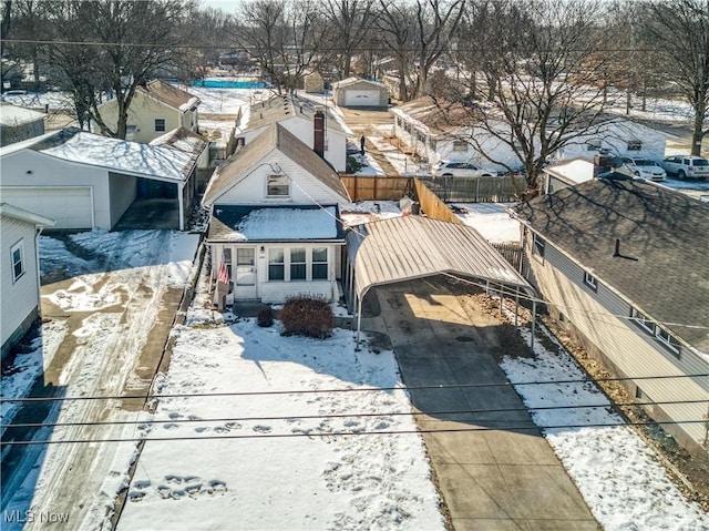 view of snowy aerial view