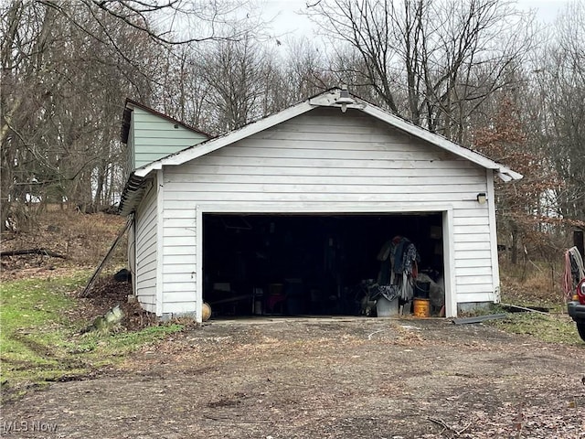 view of garage