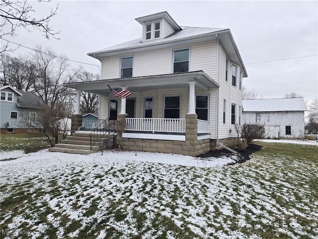 view of front of home with a porch