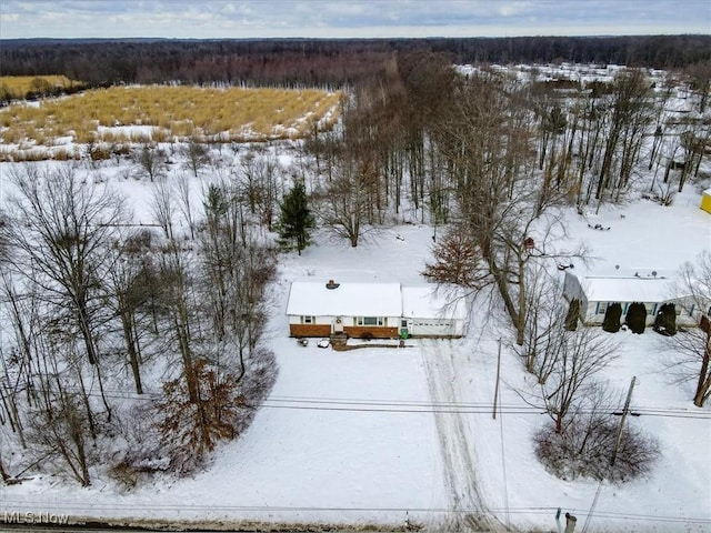 view of snowy aerial view