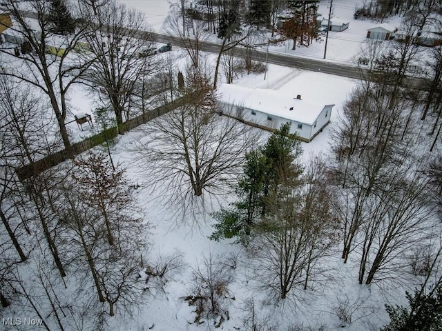 view of snowy aerial view