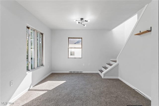 carpeted spare room with a wealth of natural light