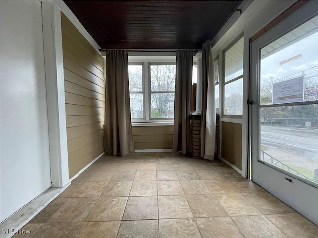 view of unfurnished sunroom