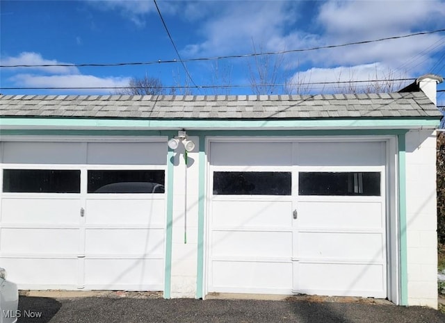 view of garage