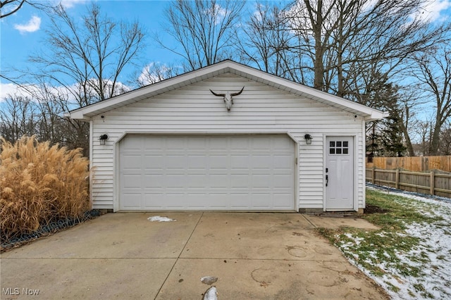 view of garage