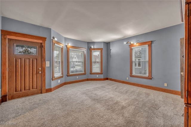 interior space featuring carpet flooring