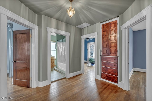 interior space with hardwood / wood-style flooring