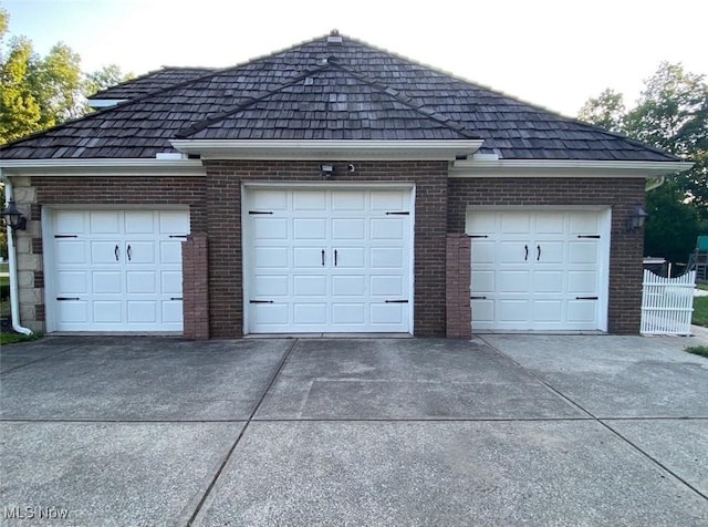 view of garage