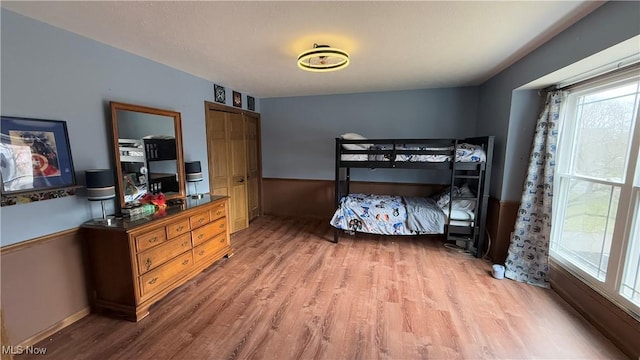 bedroom with wood-type flooring