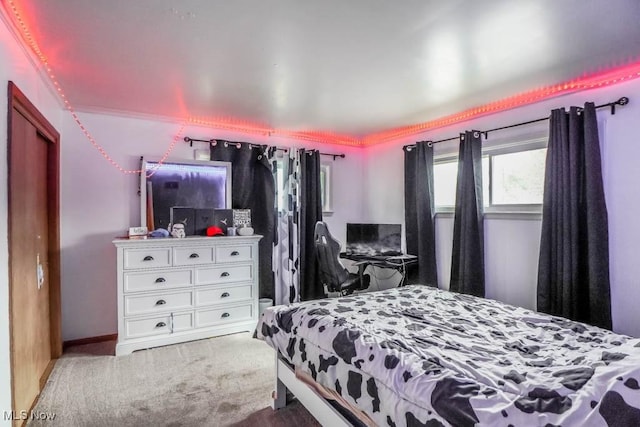 bedroom featuring carpet flooring