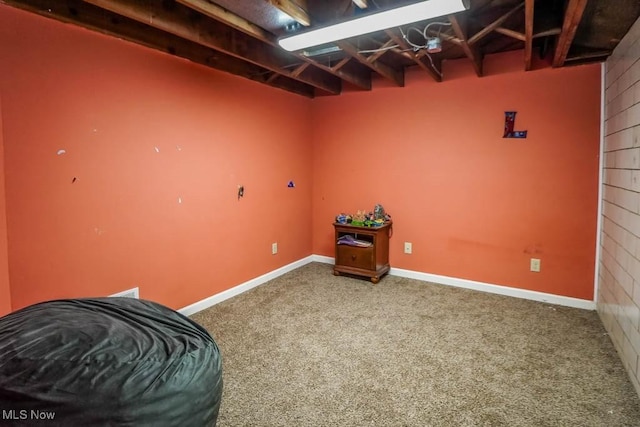 miscellaneous room with carpet floors