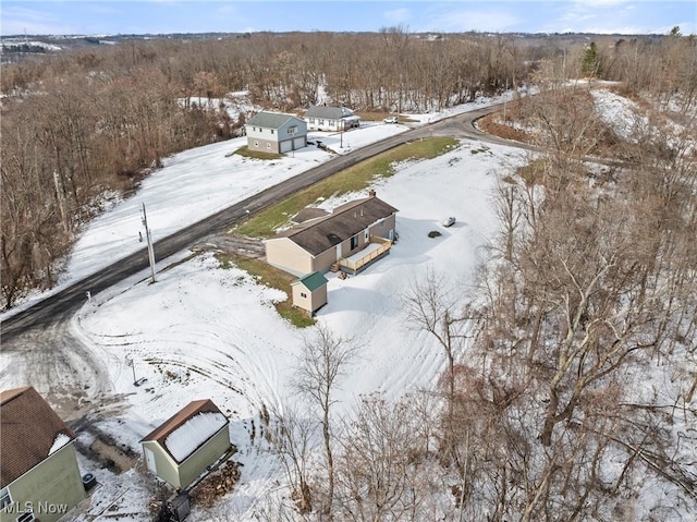 view of snowy aerial view