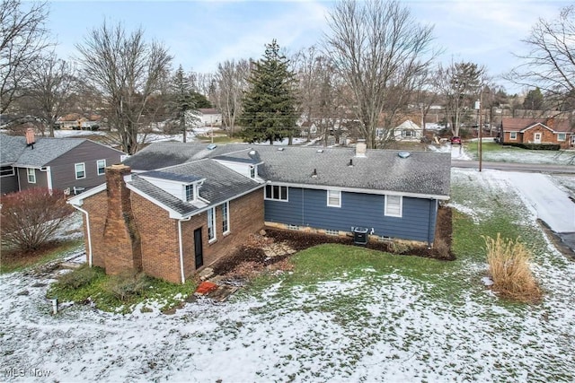 view of snow covered exterior