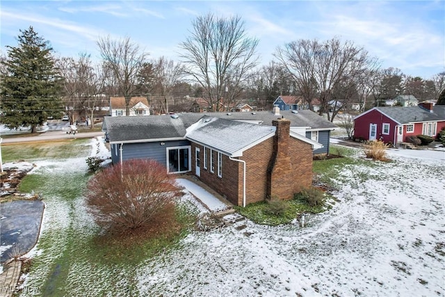 view of snowy exterior