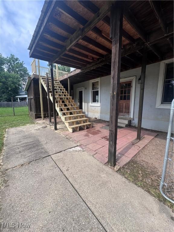 117 Franklin St, Marietta, OH 45750 - view of patio featuring stairs
