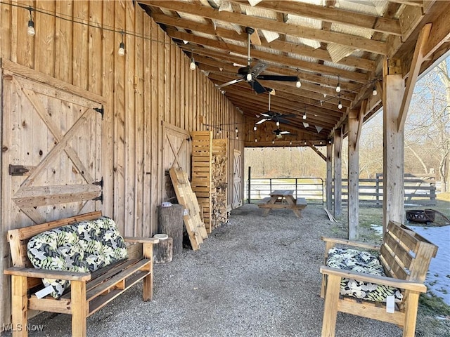 view of horse barn