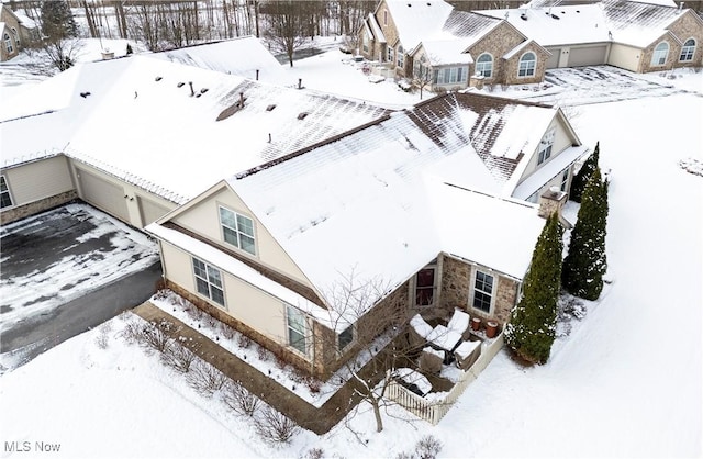 view of snowy aerial view