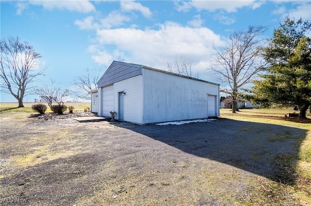 view of outbuilding with a garage