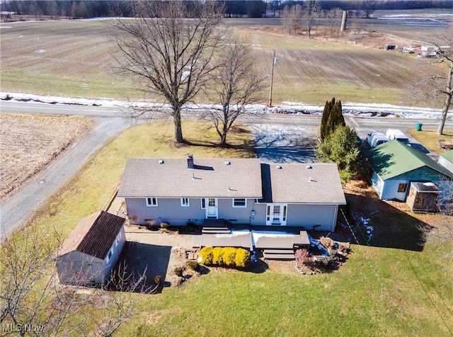 bird's eye view featuring a rural view