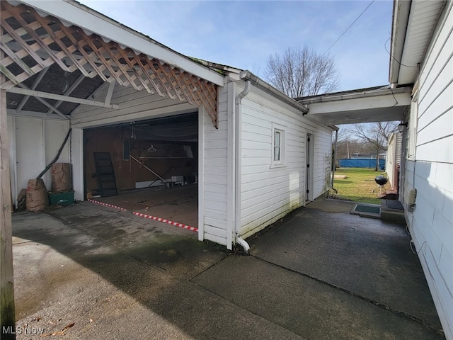 view of garage