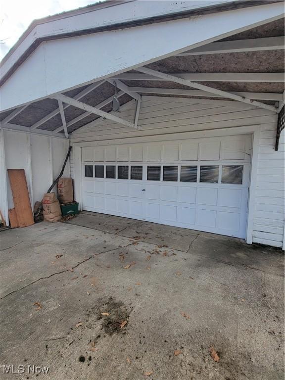 view of garage