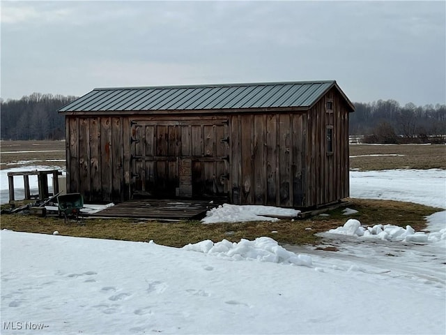 view of snow covered structure