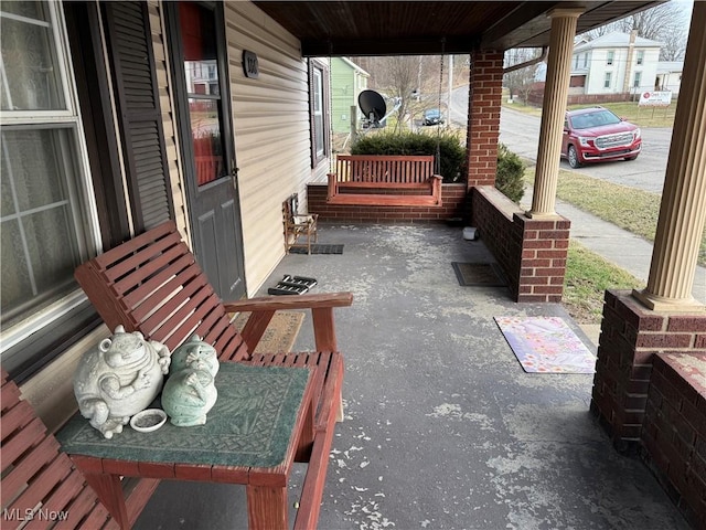 view of patio / terrace featuring covered porch