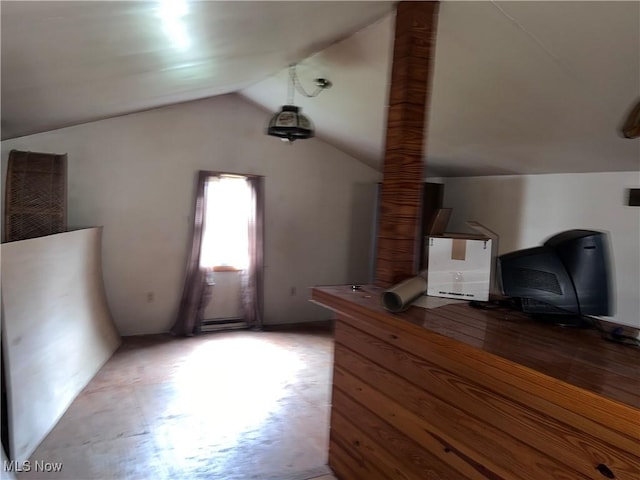 bonus room with vaulted ceiling