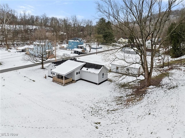 view of snowy aerial view