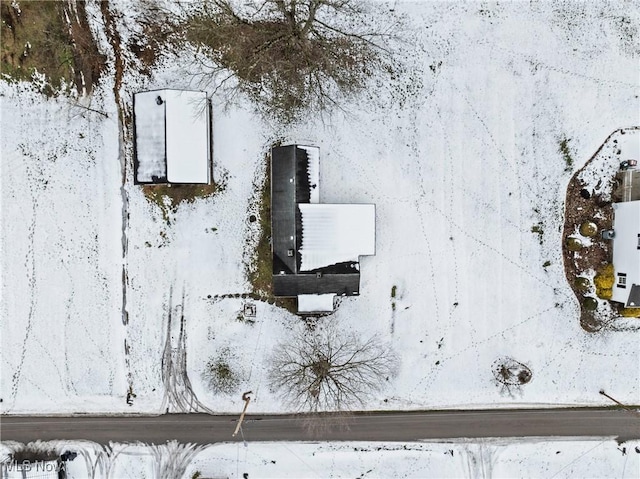 view of snowy aerial view