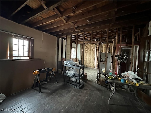 misc room featuring wood-type flooring