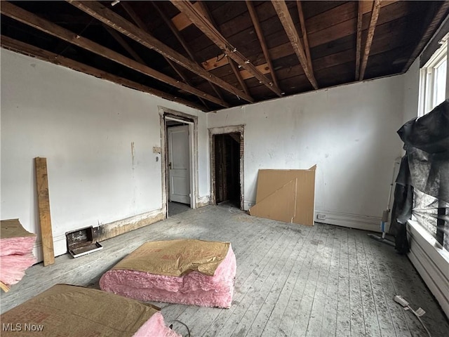 interior space with hardwood / wood-style floors