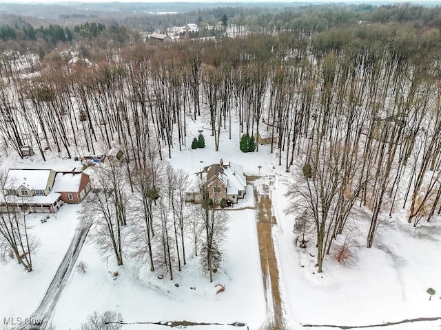 view of snowy aerial view