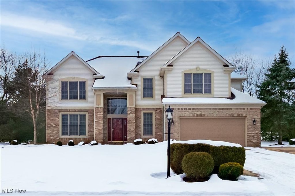 view of front property with a garage