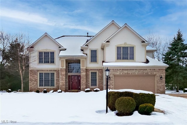 view of front property with a garage