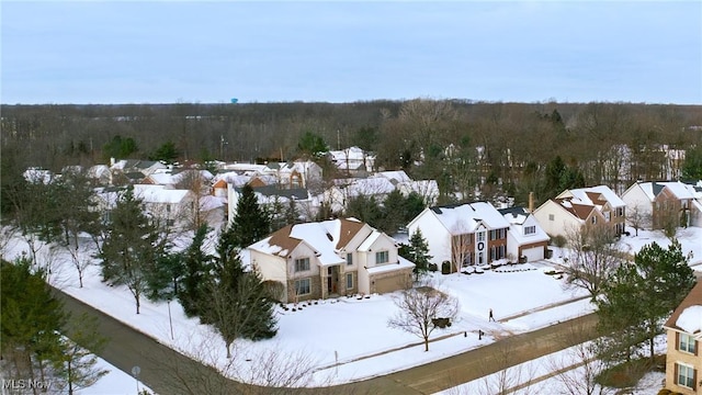 view of snowy aerial view