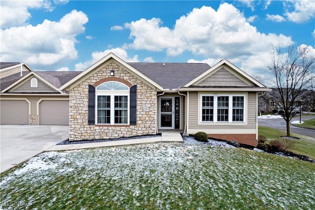 ranch-style home featuring a garage