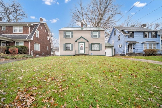 view of front facade with a front lawn