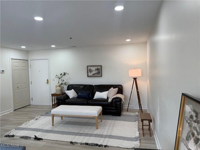 living room featuring light hardwood / wood-style floors