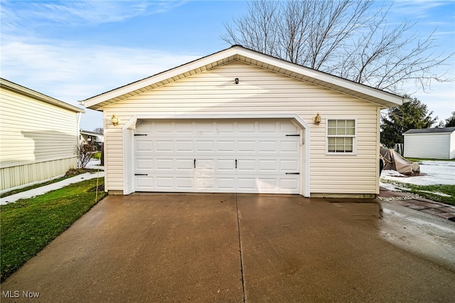 view of garage