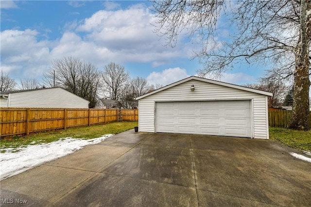 view of garage