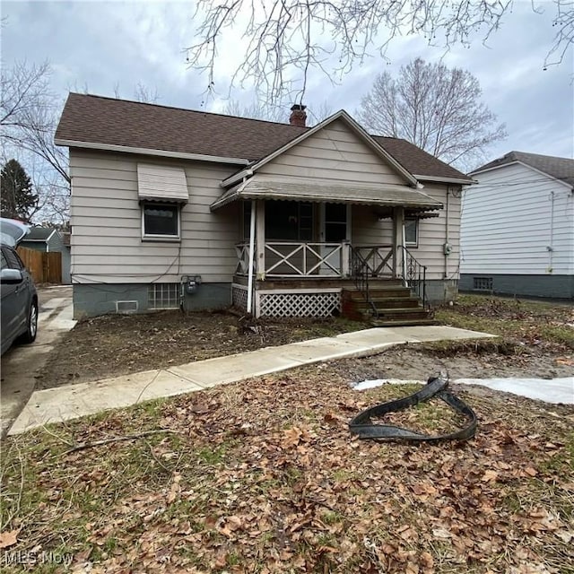 bungalow featuring a porch