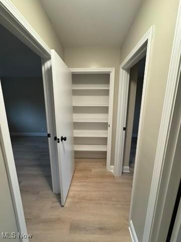 hall featuring light hardwood / wood-style floors