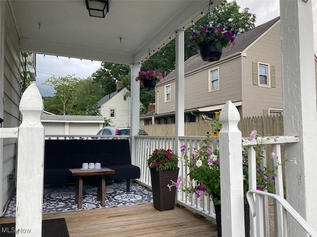 wooden deck with a porch