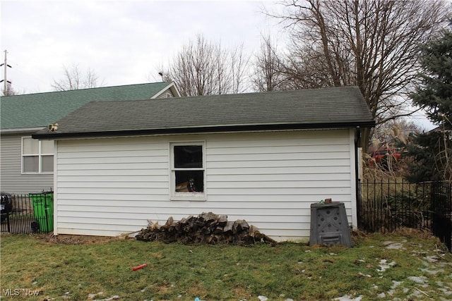 view of home's exterior featuring a lawn