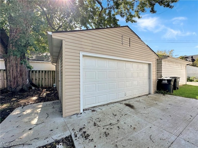 view of garage